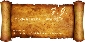 Fridvalszki Január névjegykártya
